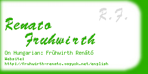 renato fruhwirth business card