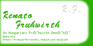 renato fruhwirth business card